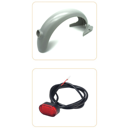 Jasnoszary Błotnik + Tylna Lmapka LED do Motus Scooty 10