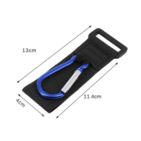 Uchwyt, zaczep, karabińczyk na kierownice hulajnogi - Ciemny Niebieski