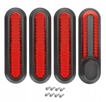 4x Odblaskowa osłona śrub do Xiaomi M365 / PRO / PRO 2 / 1S / Essential - Szary / Czerwony