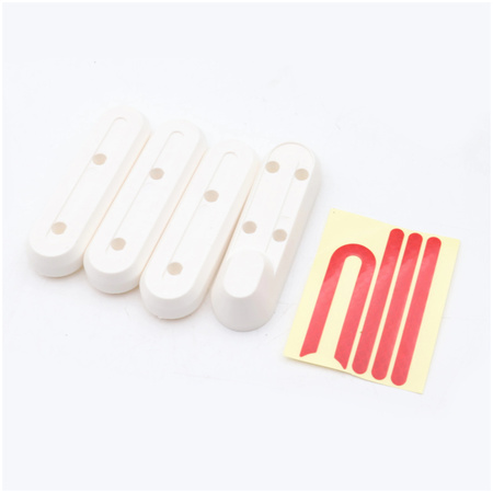 4x Biała pokrywa śrub kół + naklejki odblaskowe do Xiaomi M365 / M365 PRO / PRO 2