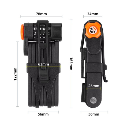 Składane Zabezpieczenie Antykradzieżowe z Kodem do Hulajnogi Elektrycznej