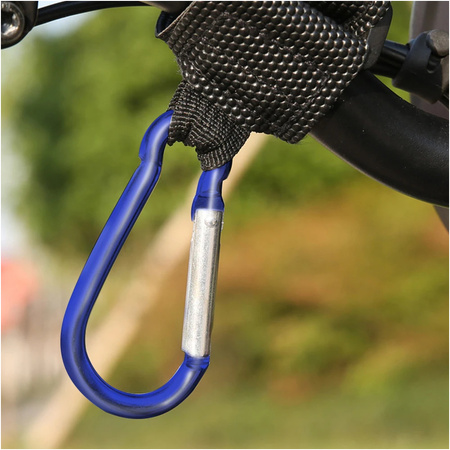 Uchwyt, zaczep, karabińczyk na kierownice hulajnogi - Ciemny Niebieski