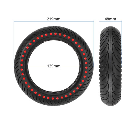 Opona półpełna 8.5x2" RED DOT do Xiaomi M365/PRO/1S/PRO2/Essential/Mi3