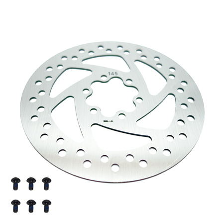 Tarcza hamulcowa 145 mm 6 otworów + śruby do hulajnogi Techlife X8 / Vsett 10+