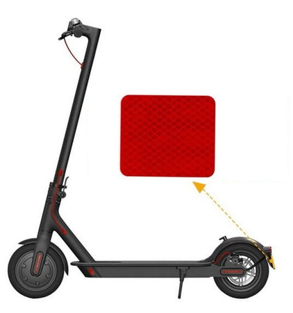 Naklejka odblaskowa na błotnik tylny do Xiaomi PRO 2 / 1S / Mi 3 - CZERWONY