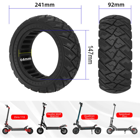 OPONA 90/65-6.5 Bezdętkowa Półpełna do ZERO 11X/Dualtron Thunder/Kaabo Wolf Warrior