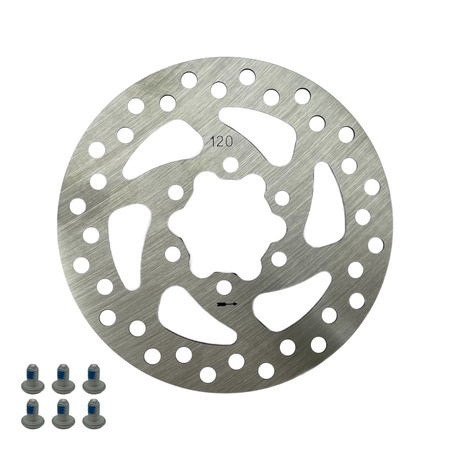 Tarcza hamulcowa 120mm 6 otworów do Techlife X6 / Blaupunkt ESC808 / Motus Scooty 8.5 / Joyor S-8S / Joyor S-10S / Joyor S-5S / Kaabo Mantis 8