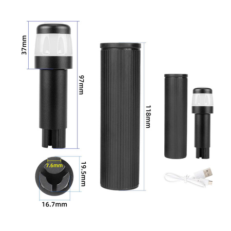 ULIP Czarne gripy + swiatła boczne do Ninebot Max G30 / Motus Scooty 10