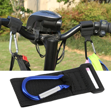 Uchwyt, zaczep, karabińczyk na kierownice hulajnogi - Ciemny Niebieski