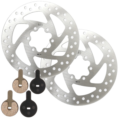 Kompletny Zestaw 2x Klocki Hamulcowe + Tarcza Hamulcowa 140 mm do KuKirin G2 MAX