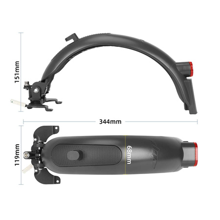 Wzmocniony Błotnik Tylny Ulip do Ninebot MAX G30 / G30P / G30LP / G30D - Szary