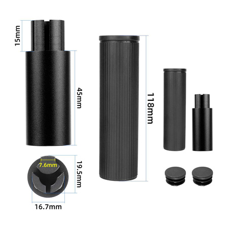 Szerokie gripy silikonowe ULIP do Xiaomi Mi Electric Scooter / Ninebot ES - Black