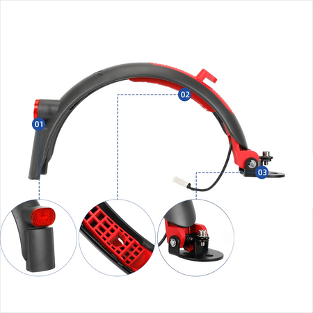 ULIP Tylny błotnik z hamulcem i światłem do Xiaomi (B/R)