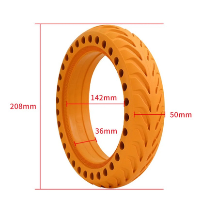 OPONA 8.5x2" (8 1/2x2) Półpełna do Xiaomi M365 / PRO 2 / Mi 3 / Fiat 500 - POMARAŃCZOWA