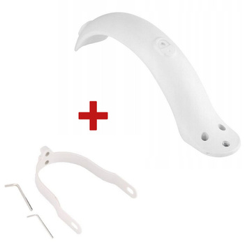 ZESTAW Błotnik tylny + Duży Wspornik tylnego błotnika do Xiaomi M187 / M365 / M365 PRO – BIAŁY
