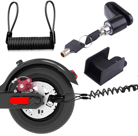 Zabezpieczenie antykradzieżowe z czarną linką do Xiaomi M365 / PRO / PRO 2 / 1S / Essential - CZARNY