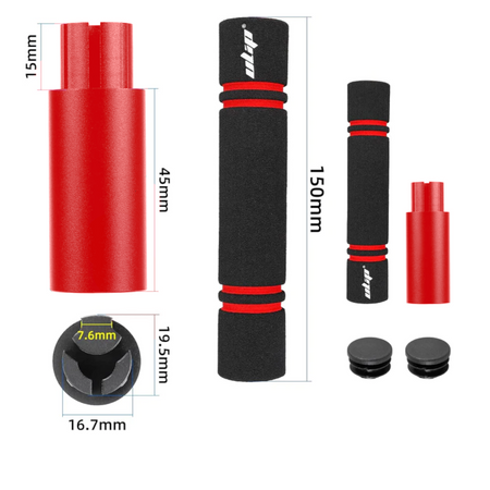 Gripy piankowe ULIP Black / Red szerokie do Xiaomi i Ninebot ES