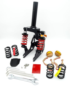 Zawieszenie przednie amortyzator SHARKSET do Xiaomi M365 / M365 PRO / PRO 2 / 1S / Essential / Motus Scooty 8.5 / Fiat 500 / Aovo PRO - kolor CZERWONY