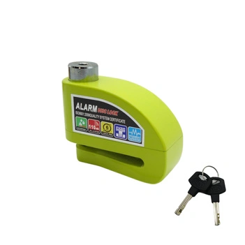 Wodoodporna blokada DISC LOCK z alarmem na tarczę hamulcową do hulajnogi - zielony