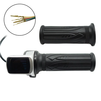 Prawa manetka gazu 36V z wyświetlaczem + Lewy grip - Czarny