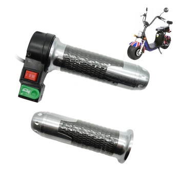 Manetka gazu z przyciskami + Lewy grip do skutera elektrycznego City Coco / Bili Coco / Velex - Srebrny