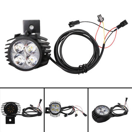 Przednia lampa Led z wbudowanym klaksonem do Kugoo M4 / M4 PRO  - kolor czarny