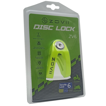 Zabezpieczenie Disc Lock ZOVII ZV6 - Fluo Green