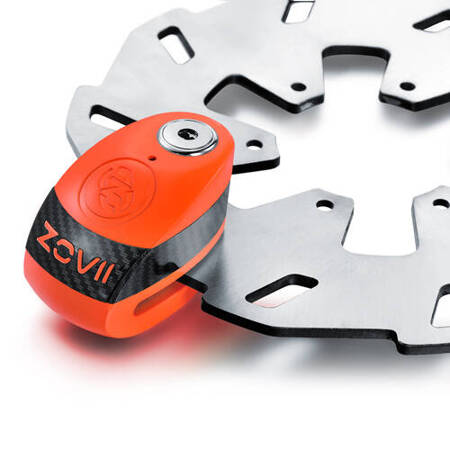 Zabezpieczenie Disc Lock z Alarmem ZOVII ZD10 - Fluo Orange