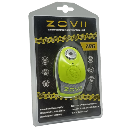 Zabezpieczenie Disc Lock z Alarmem ZOVII ZD6 - Fluo Green