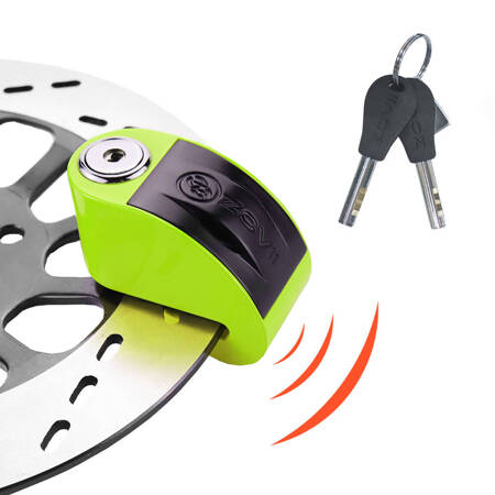 Zabezpieczenie Disc Lock z Alarmem ZOVII ZT6 - Fluo Green